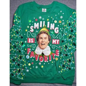 Light Up Christmas Sweatshirt Buddy the Elf Smiling Is My Favorite Size Jnr. XL